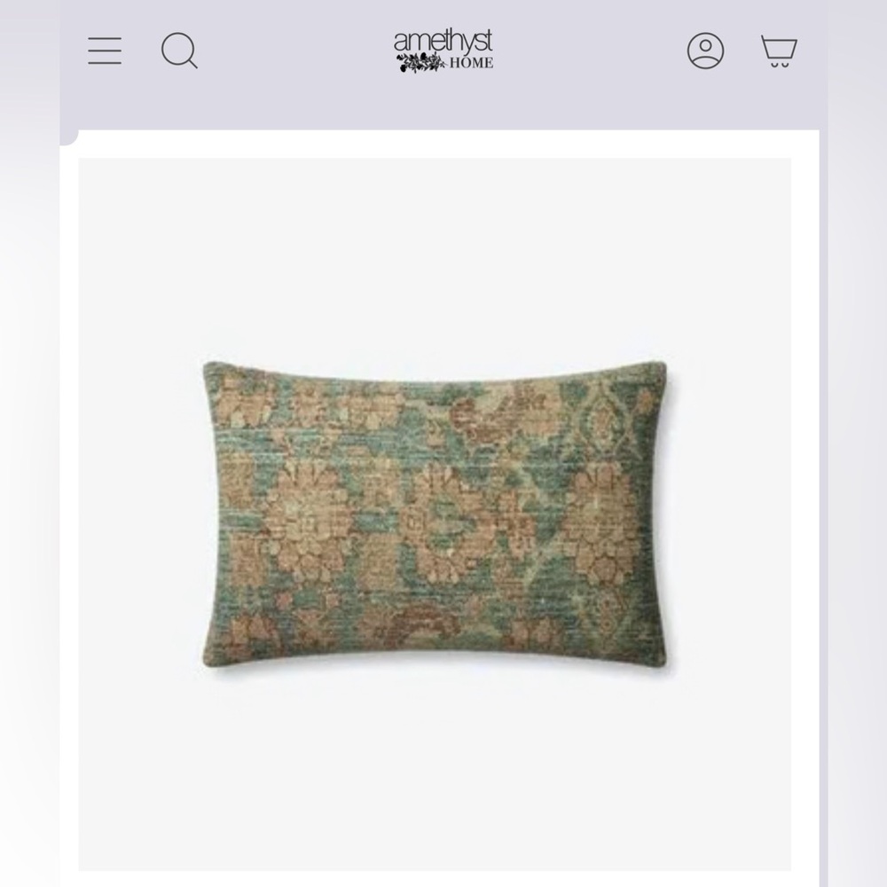 Amethyst Home Set of 2 Tapestry Lumbar Pillow Covers 13” x 21” in Teal/Terracota - Picture 2 of 6